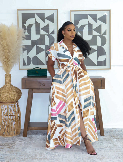Grace & Glam Maxi Dress  (Taupe)