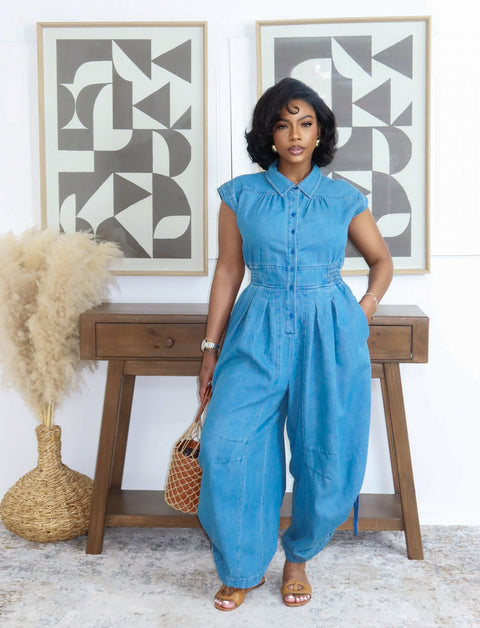 Coastal Drift Denim Jumpsuit - Fitz Clothing
