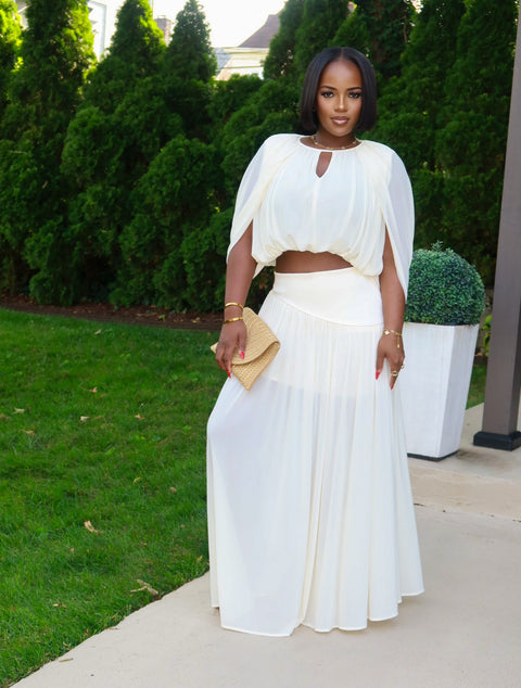 The Royal Promise Skirt Set (Beige)
