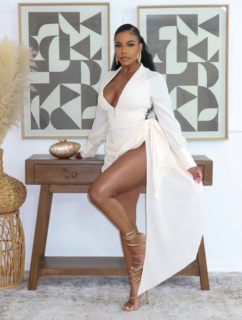 Temptation Mini Dress (Beige)