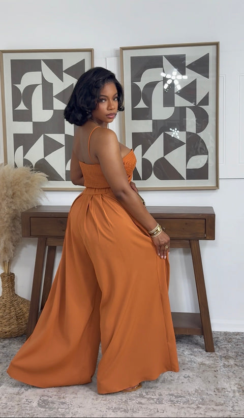 The Sunset Knot Pants Set (Orange)