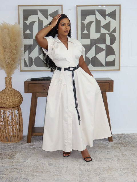 Kemoya Luxe Midi Dress (Apricot)
