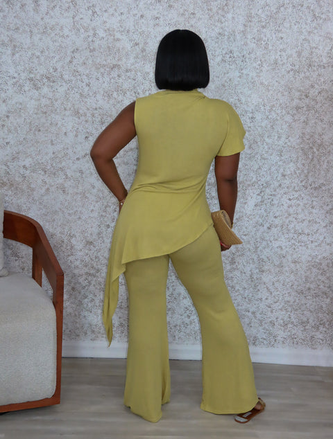 Soft Statement Pants Set (Lime Green)