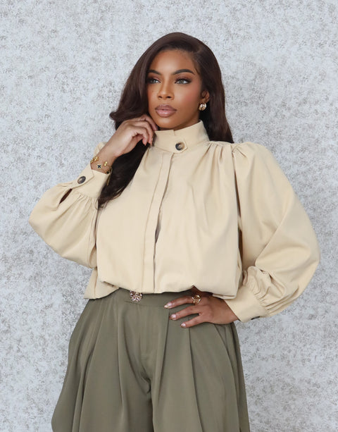 Lisa Hanna Crop Jacket (Khaki)
