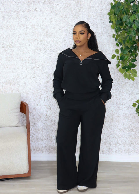 Shamoya High Neck Cozy Set (Black)