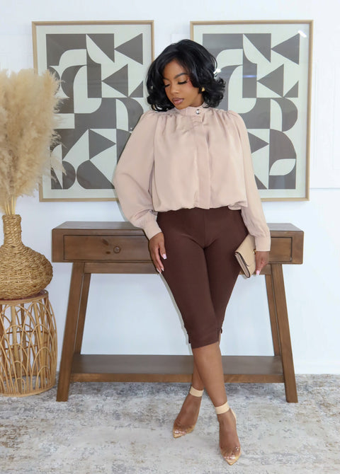 Amelia Crop Jacket (Khaki)