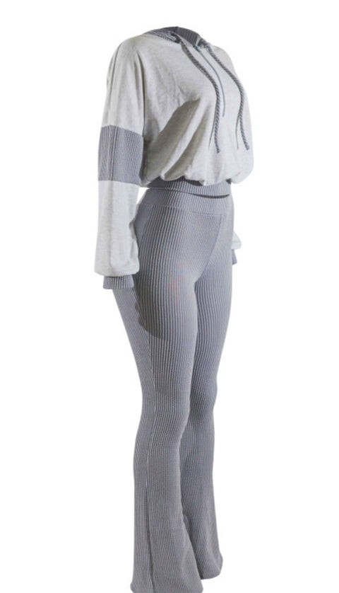 Talk Is Cheap Pants Set (Grey/Silver)
