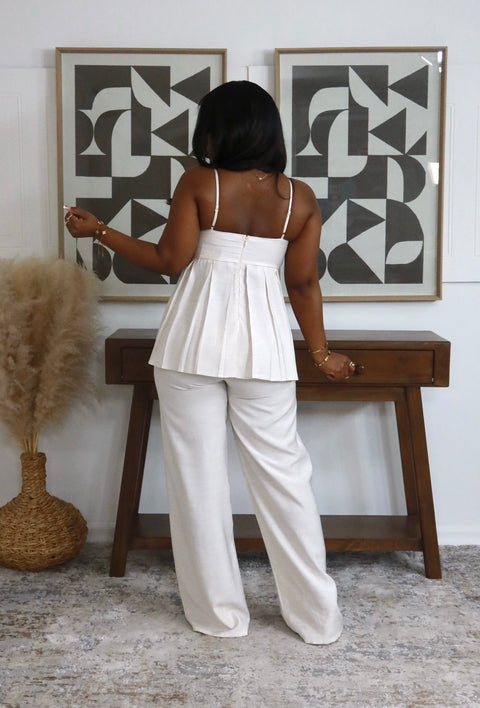 Fiona Linen Set (Oatmeal) - Fitz Clothing