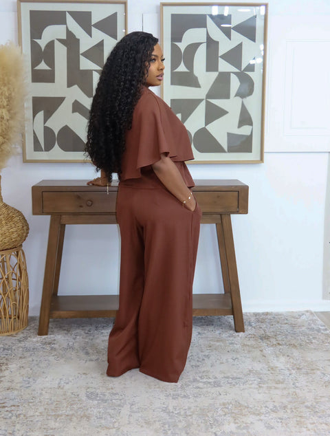 Torrace Cape Pants Set (Brick)