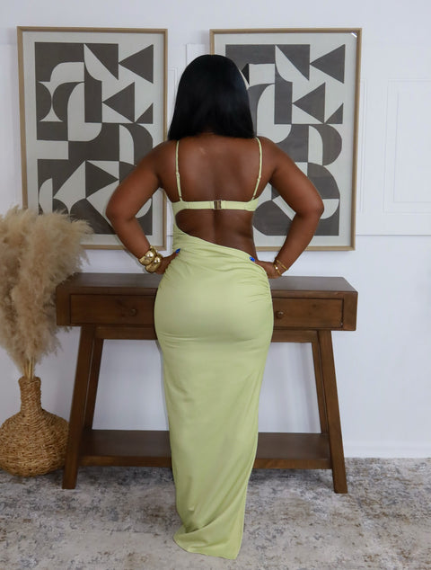 Peach Petal Maxi Dress (Sage) - Fitz Clothing