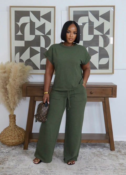 Priya Chill Set( Dark Olive)