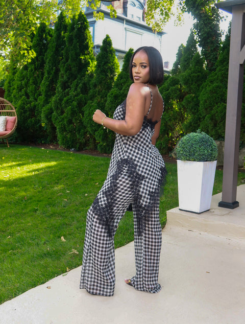 Talia Pants Set (Black/White)