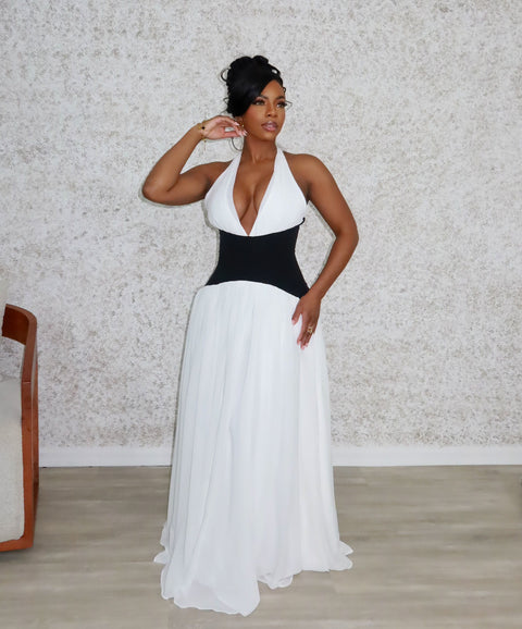 Allani Maxi Dress (Black/White)