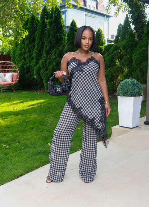 Talia Pants Set (Black/White)