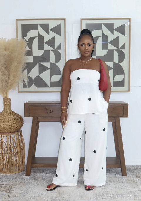 Talk Is Cheap Polka Dot Pants Set
