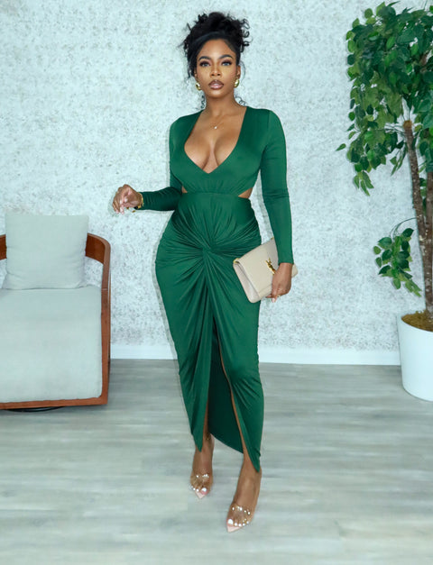 Amanza Lux Midi Dress (Green)