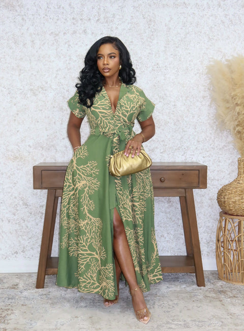 Virtuous Vine Maxi Dress (Olive)