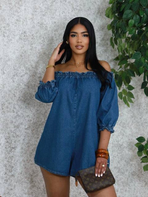 Kolly Denim Romper - Fitz Clothing