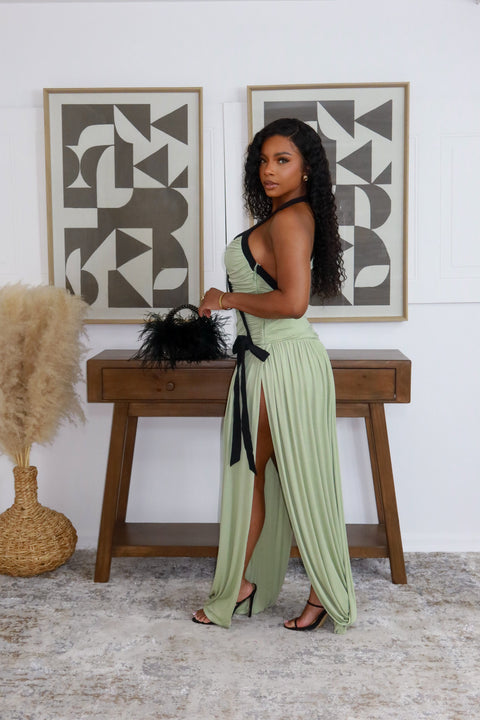 The Hourglass Maxi Dress (Sage) - Fitz Clothing
