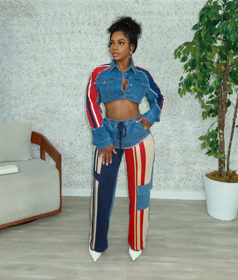 Rebecca Ragged Pants Set