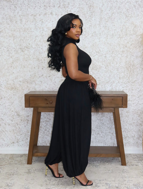 Bella Balloon Jumpsuit (Black)