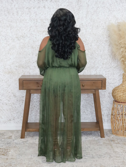 Fun Nights In Mykonos Shorts Set
 (Olive)