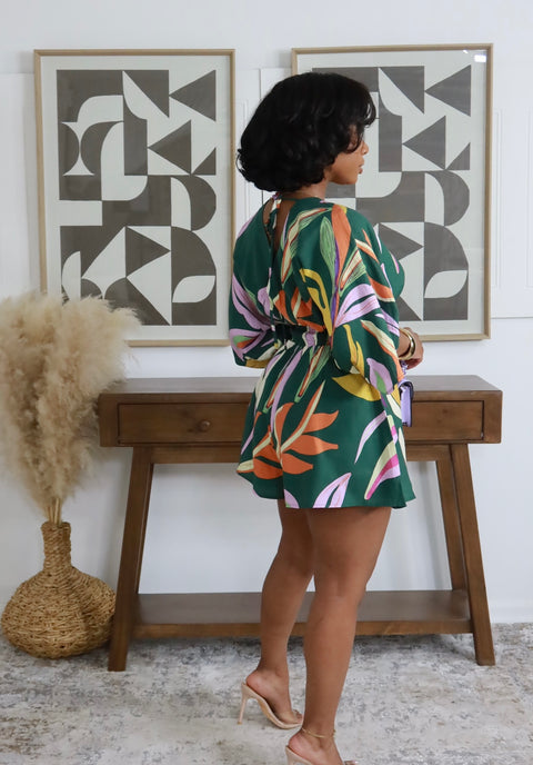 The Radiant Petal Romper (Green) - Fitz Clothing