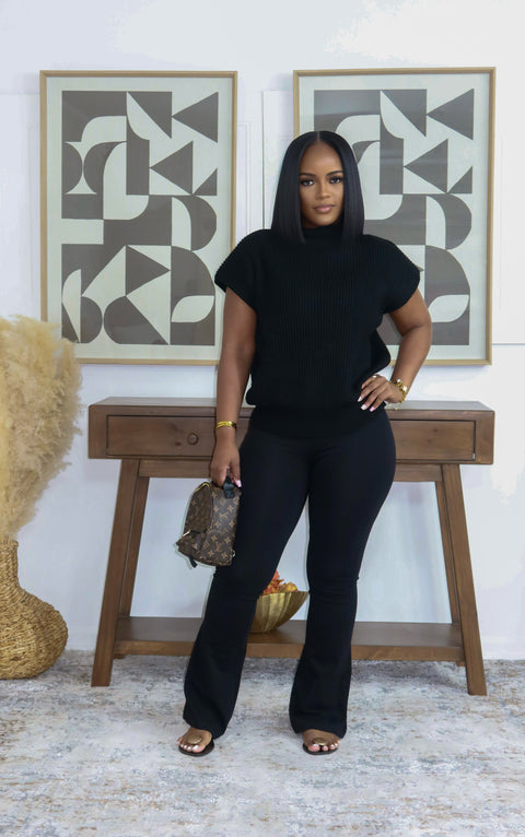 Charlotte Knitted Leggings Set (Black)