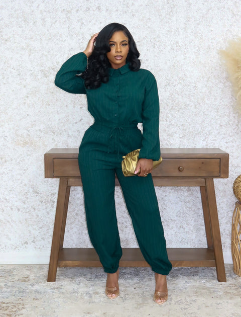 Alyssa Pants Set (Hunter Green)