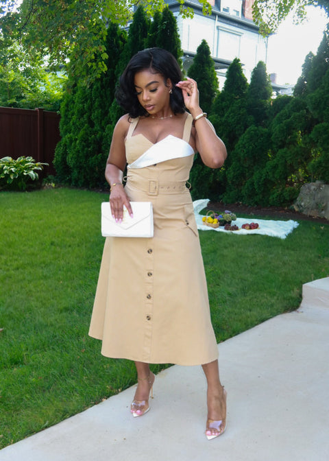 The Sandstone Midi Dress (Khaki)