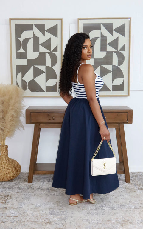 Anima Midi Dress (Navy) - Fitz Clothing