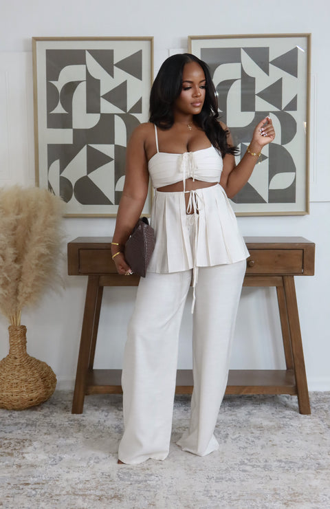 Fiona Linen Set (Oatmeal) - Fitz Clothing