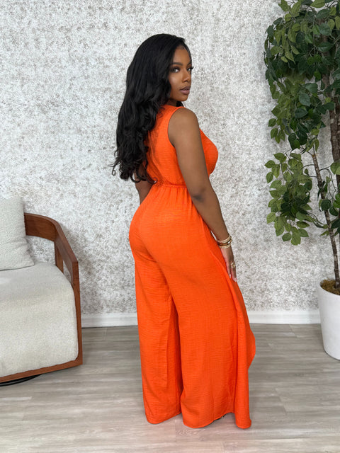 Take Me Away Jumpsuit (Orange)