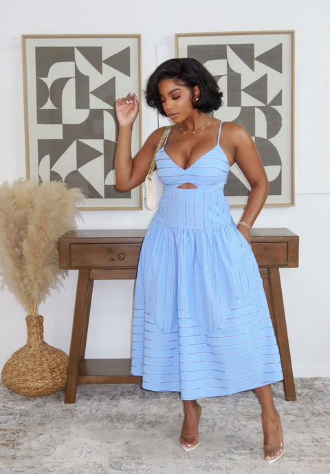 Classy Tina Midi (Blue) - Fitz Clothing