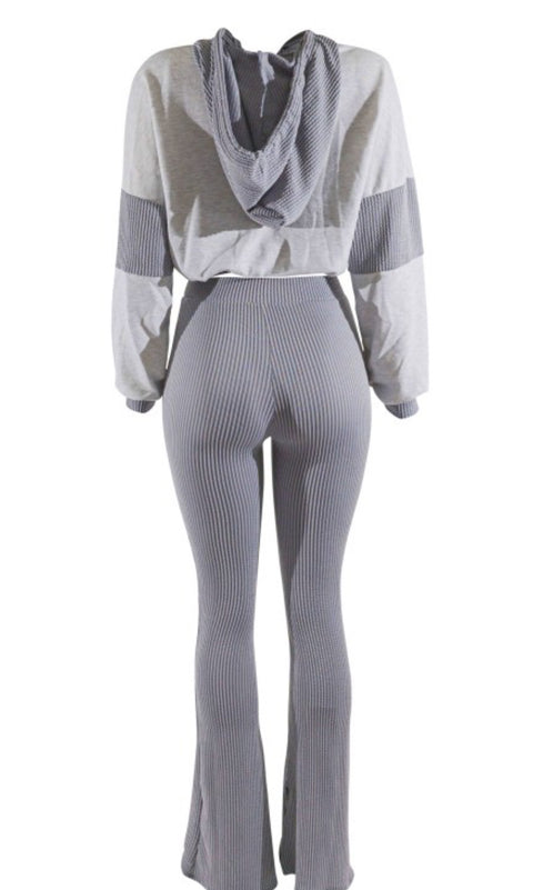 Talk Is Cheap Pants Set (Grey/Silver)