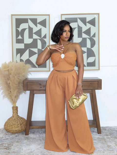 The Sunset Knot Pants Set (Orange)