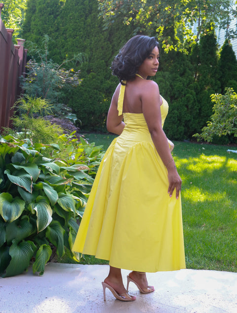 Sara Midi Dress (Yellow)