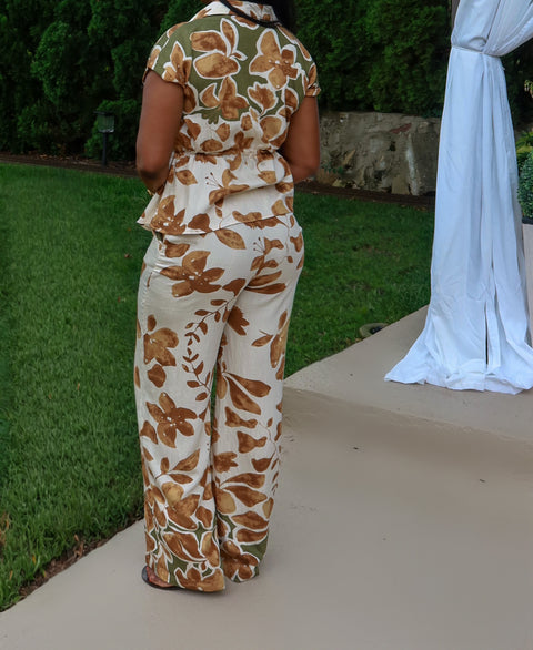 Rere Peplum Floral Pants Set - Fitz Clothing