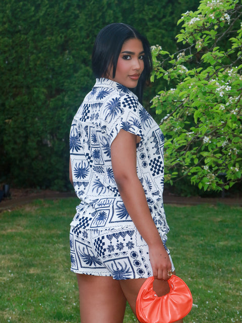 Deep Seas and Palm Trees Shorts Set - Fitz Clothing