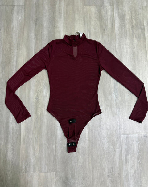 Talia Mesh Bodysuit(Burgundy)