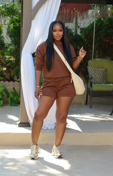 Kelsey Shorts Set (Brown)