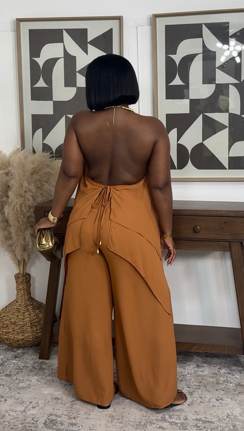 Elegance In Gold Jumpsuit (Orange)