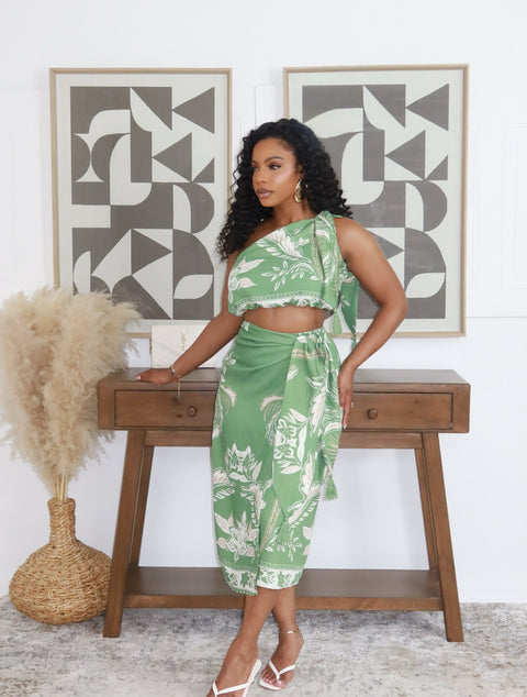 Meet Me In Tulum Skirt Set (Green) - Fitz Clothing