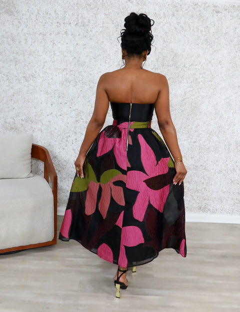 Botanical Mirage Dress(Black)