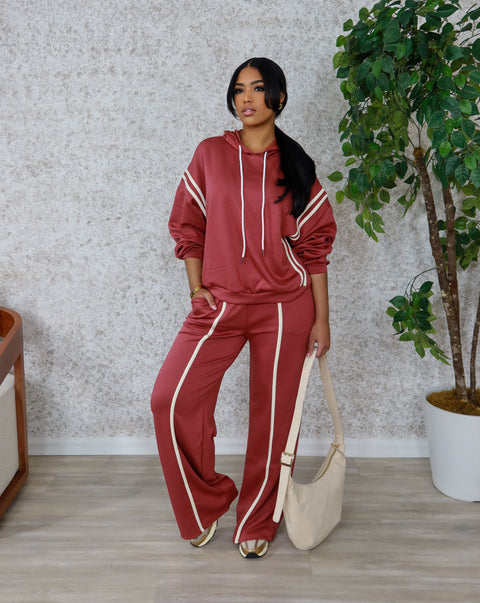 Khalani Jogger Set (Marsala)