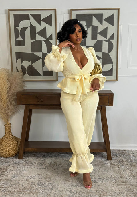 Butter Cream Pants Set