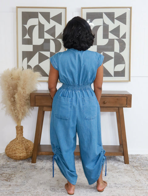 Coastal Drift Denim Jumpsuit - Fitz Clothing