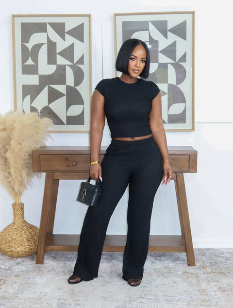 Relaxed Retreat Pants Set (Black)