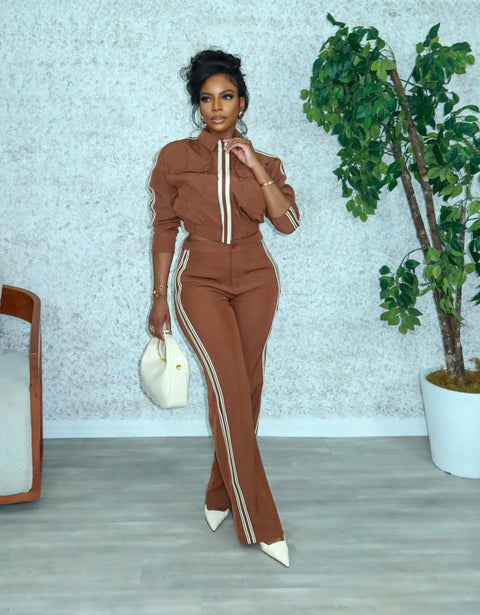 JuJu Bomber Jacket Set (Brown)