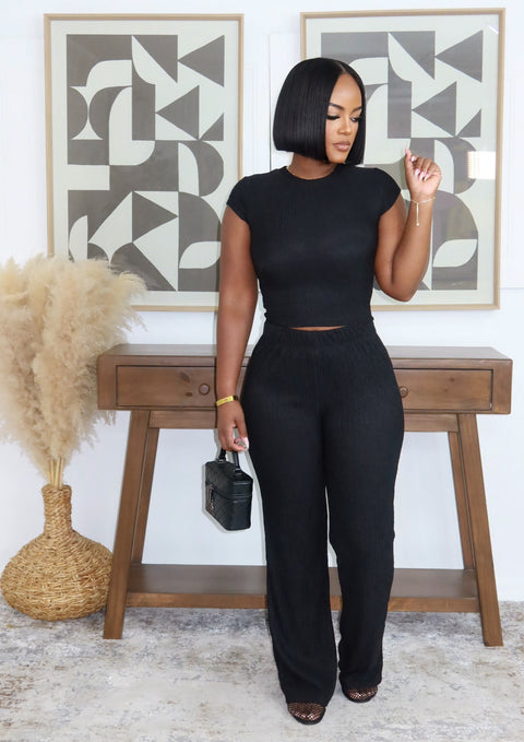 Relaxed Retreat Pants Set (Black)